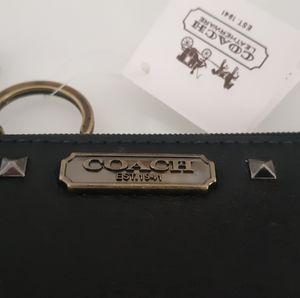 NWT Coach Black & Nickel Keychain Wallet